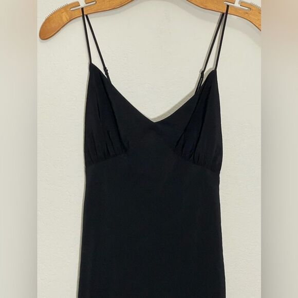 Madewell NWT The Layton Midi Slip Dress Size 2 in True Black - Picture 10 of 12